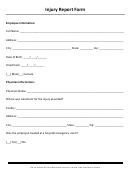 Injury Report Form Printable pdf