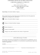 Form Amended Articles Of Organization Llc - Ne Secretary Of State