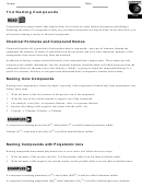 Naming Compounds Worksheet Template