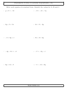 Standard Form Of Linear Equations A