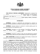 Vehicle Parking License Agreement Template (for Reserved Parking Spaces)