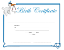 Birth Certificate Template - Blue