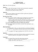 Lab Report Format Mrs. Jahshan - Chemistry 1-2