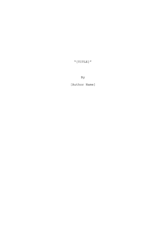 Blank Screenplay Template Printable pdf