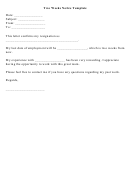 Two Weeks Notice Template