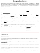 Sample Resignation Letter Templates