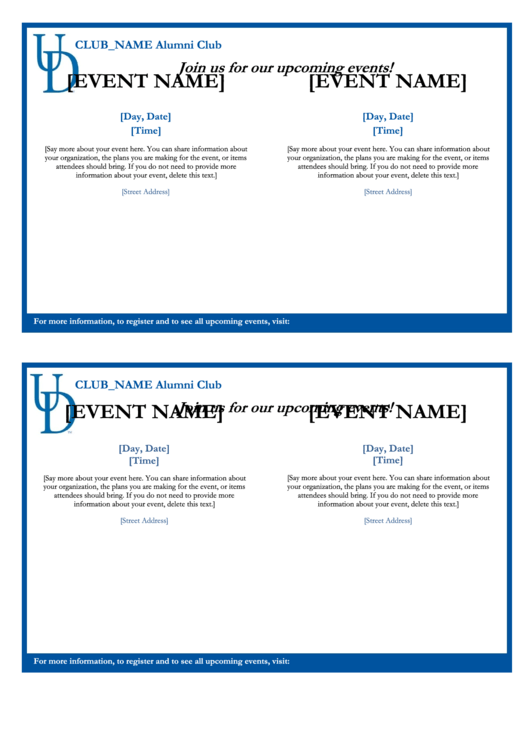 Event Flyer (4-Up) Printable pdf