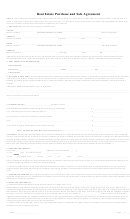 Real Estate Purchase And Sale Agreement Template