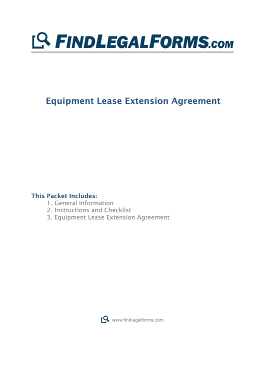 Equipment Lease Extension Agreement