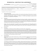 Residential Construction Agreement Printable pdf