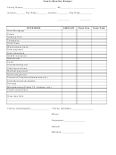 Family Monthly Budget Template