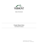 Vermont Cost Benefit Analysis