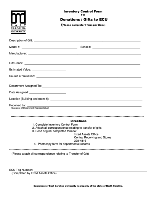 Inventory Control Form Printable pdf