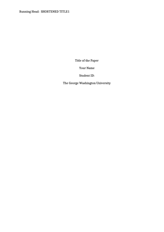 Apa Title Page Template Printable pdf