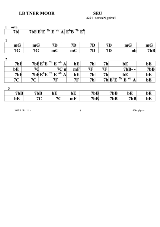 Room Rent Blues Jazz Chord Chart Printable pdf