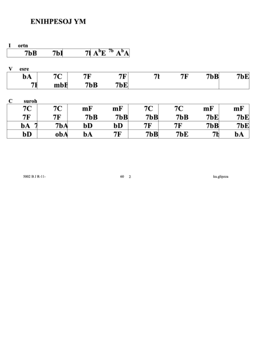 My Josephine Jazz Chord Chart Printable pdf