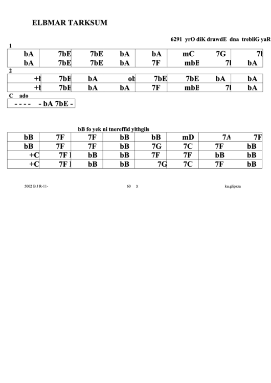 Muskrat Ramble Jazz Chord Chart Printable pdf