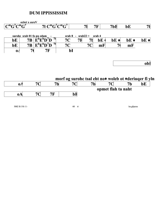 Mississippi Mud Jazz Chord Chart Printable pdf