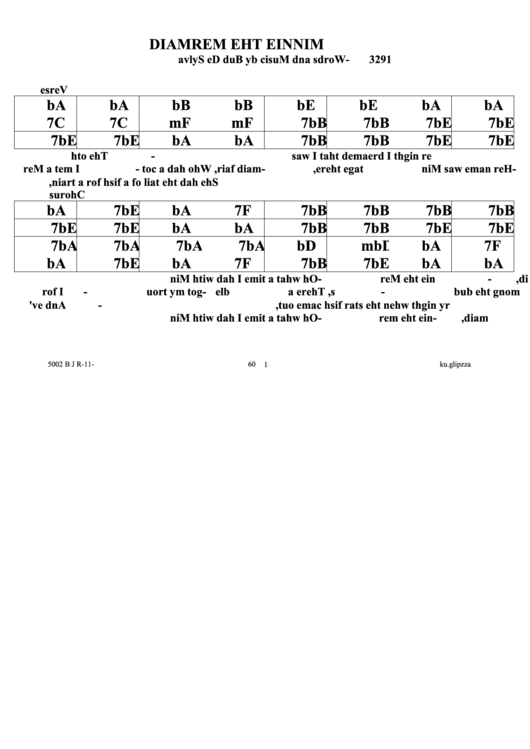 Minnie The Mermaid Jazz Chord Chart Printable pdf