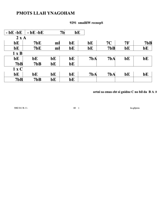 Mahogany Hall Stomp Jazz Chord Chart Printable pdf