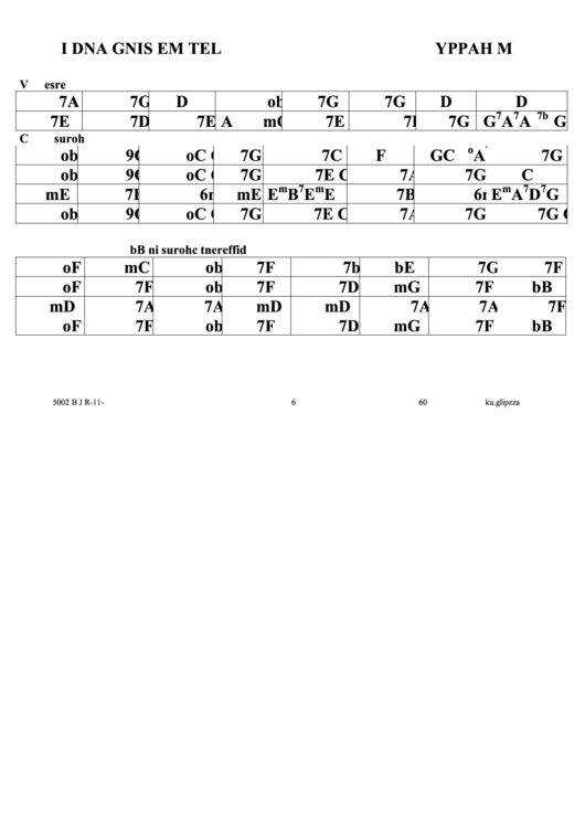 Let Me Sing And Im Happy Jazz Chord Chart Printable pdf