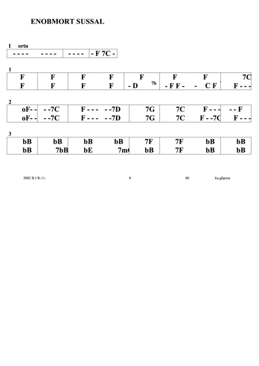 Lassus Trombone Jazz Chord Chart Printable pdf