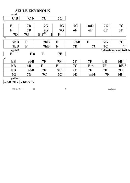 Klondyke Blues Jazz Chord Chart Printable pdf