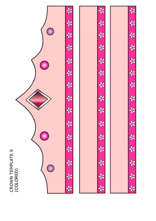 Pink Princess Crown Template Printable pdf
