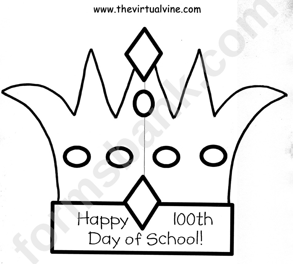 Happy 100th Day Of School Crown Template