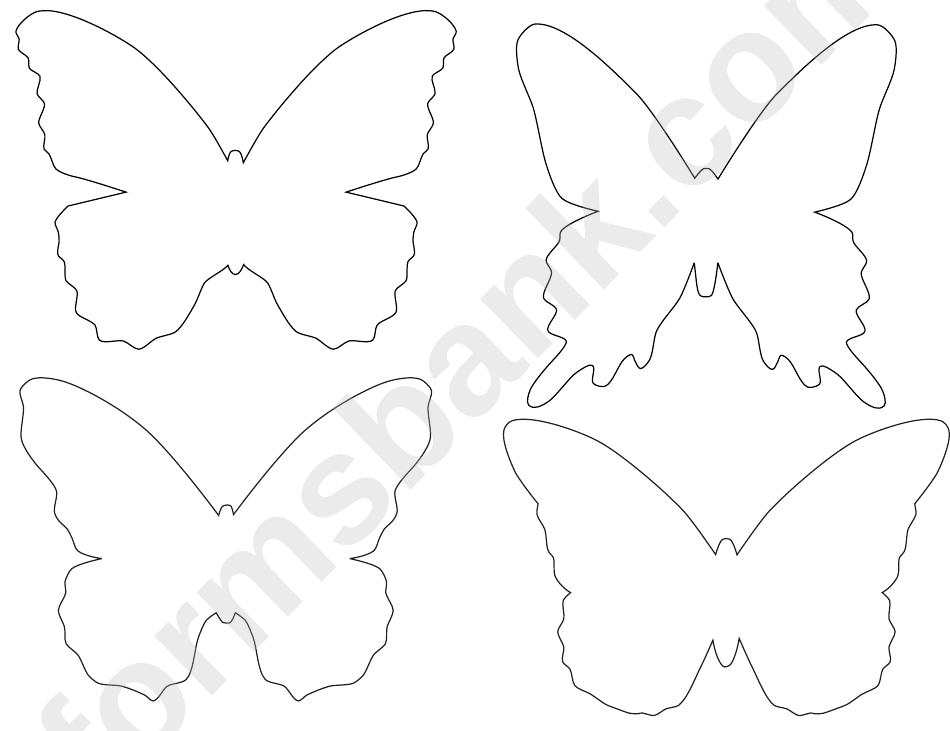 Blank Butterfly Templates printable pdf download