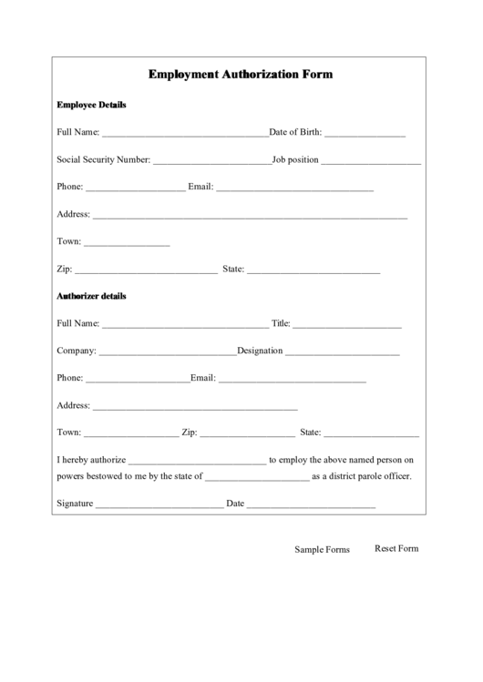Fillable Form I-766 - Employment Authorization Form Printable pdf