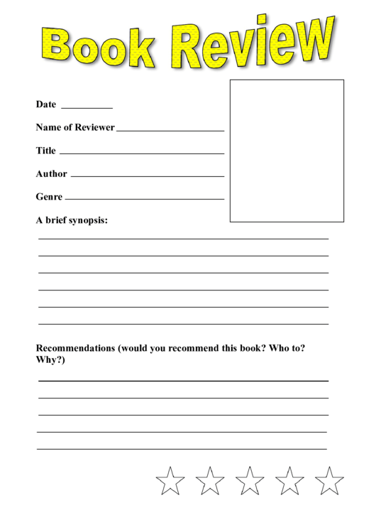 Book Review Template With Picture Box