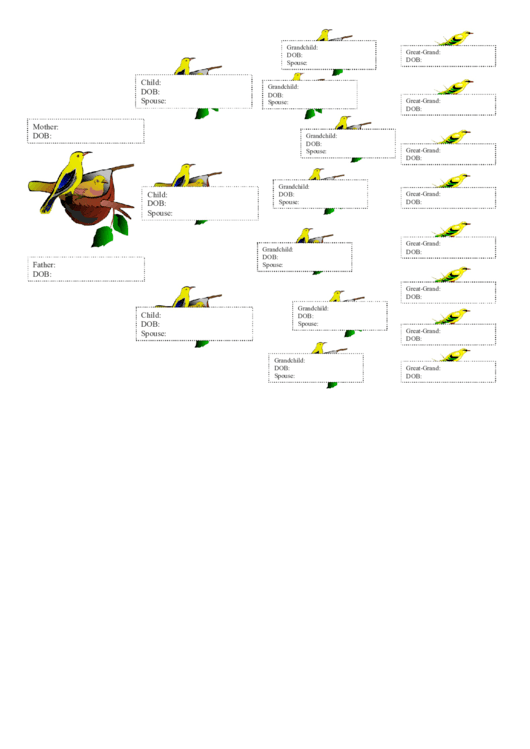 Family Tree Template - Descendant Chart Printable pdf