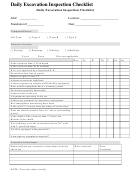 Daily Excavation Inspection Checklist Template