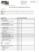Pre-purchase Car Inspection Checklist Template