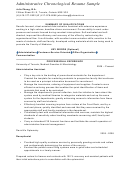 Administrative Chronological Resume Sample