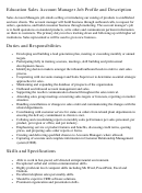Education Sales Account Manager Job Profile And Description Printable pdf