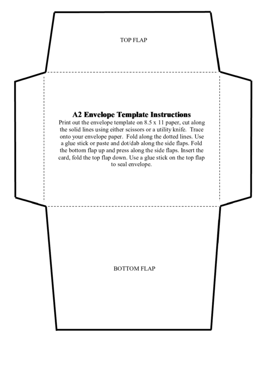 A2 Envelope Template B/w Printable pdf