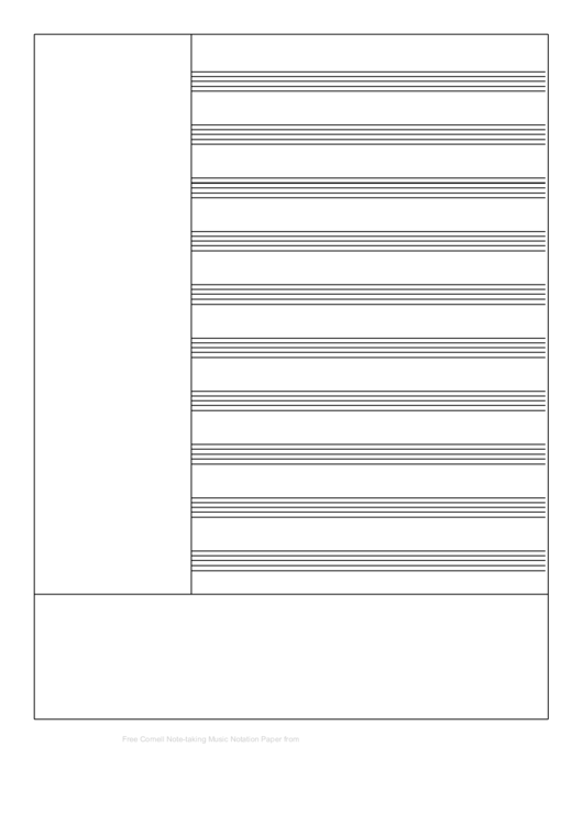 Cornell Note-Taking Music Notation Paper Printable pdf