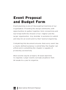 Event Proposal And Budget Form