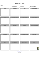 Grocery List Template