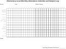 Elementary Level Monthly Attendance Calendar Template And Subject Log