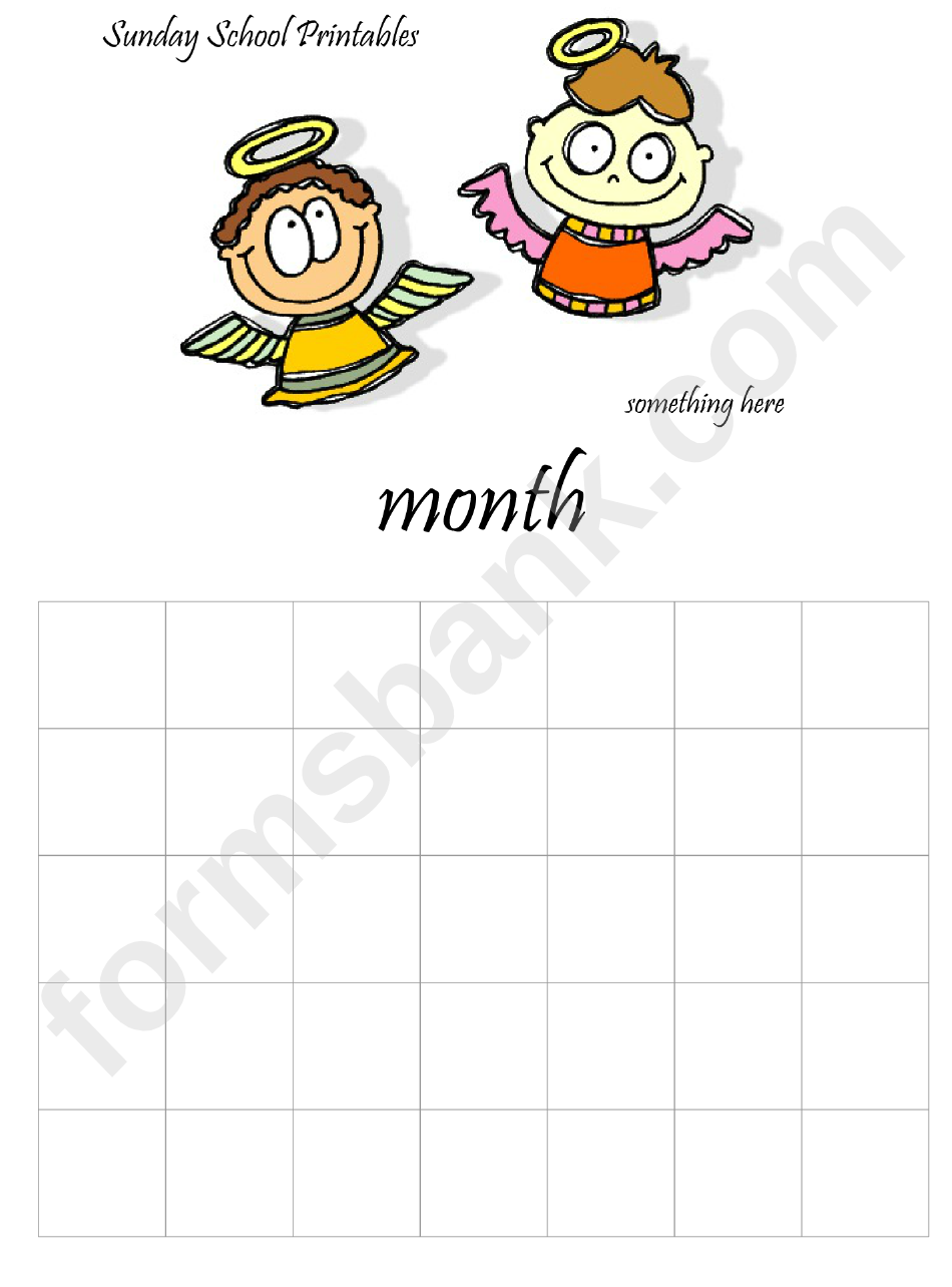 Blank Monthly School Calendar Template