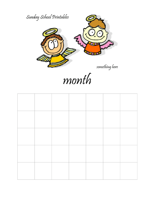Blank Monthly School Calendar Template Printable pdf