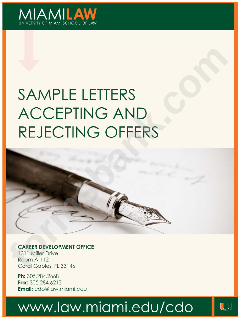 Sample Letter Accepting Offer
