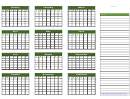 Blank Yearly Calendar Template With Notes