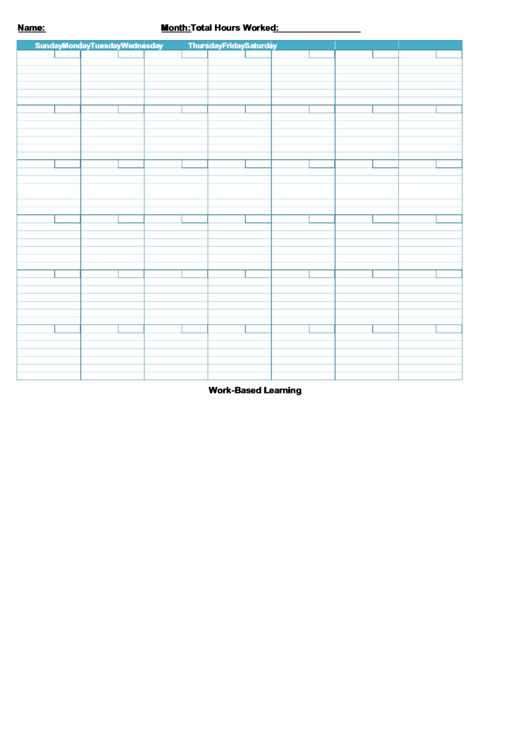 Monthly Work Calendar Template Printable pdf