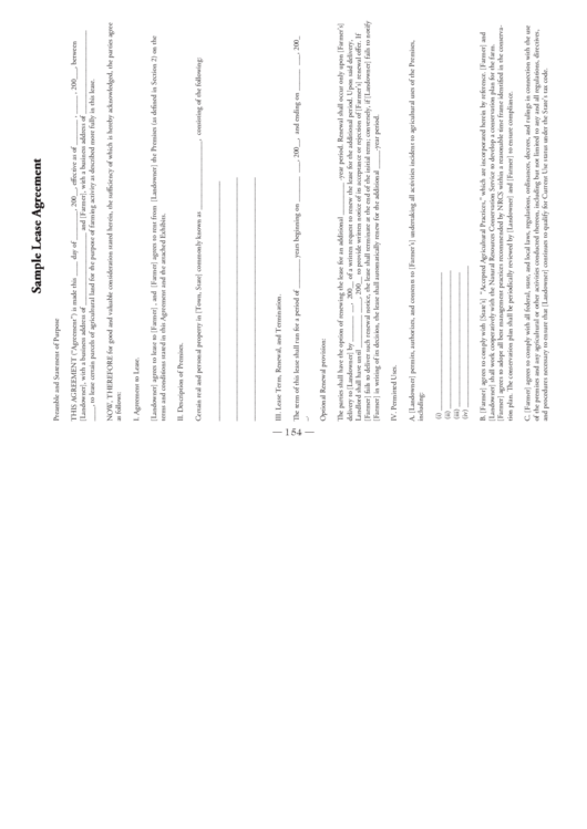 Sample Lease Agreement Printable pdf