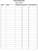 Student Sign-out Sheet Template