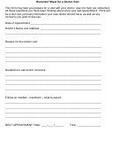 Doctor's Appointment Reminder Sheet Template